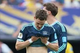 Germany players react after their World Cup defeat against Ecuador