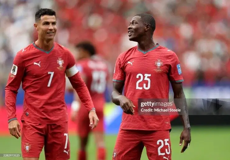 Portugal players celebrate as Ronaldo shares the spotlight with teammates